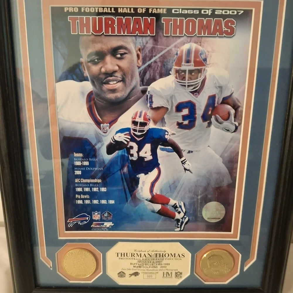 Framed Thurman Thomas 2007 Hall of Fame Framed Picture